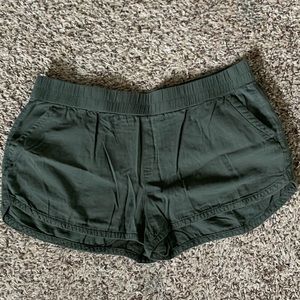 Army Green Linen Shorts